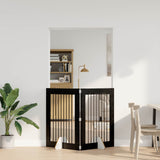 Dog Gate with Stands 2 pcs Black Oak 80 x 100 cm 892037