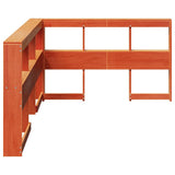 Bookcase Headboard L-Shaped Wax Brown 120 cm Solid Wood Pine 859288