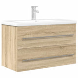2 Piece Bathroom Furniture Set Sonoma Oak Engineered Wood 3324964
