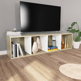 ZNTS Book Cabinet/TV Cabinet White and Sonoma Oak 36x30x114 cm Engineered Wood 800149