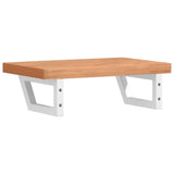Basin Shelf Wall Mounted Steel and Solid Wood Beech 3302378