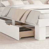 Bed Frame with Headboard White 140 x 200 cm Solid Pine Wood 3382275