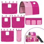Bunk Bed without Mattress with Slide and Curtains Pink 80x200 cm 3284145