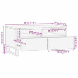 Coffee Table Brown and Black 80 x 54 x 40 cm Solid Acacia wood 4017949