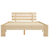 Bed Frame Natural Wood Solid Pine Wood, Plywood Slats Double 283163