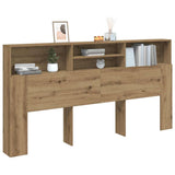 Headboard Cabinet Artisian Oak 200x19x103.5 cm Engineered Wood 856875