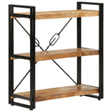 3-Tier Bookcase 77x30x80 cm Solid Wood Mango and Iron 351106