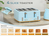 3000W 1.7L Kettle & 4 Slice Toaster, Kettle and Toaster Set with 7 Browning Controls and Crumb Tray, T3398P378859