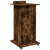 Lectern with Wheels & Drawer Smoked Oak 55x55x107 cm Engineered Wood 848028