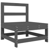 Garden Middle Sofas 2 pcs Grey Solid Wood Pine 825515
