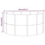 Garden Raised Bed Green 140x140x68 cm Galvanised Steel 319088