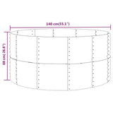 Garden Raised Bed Brown 140x140x68 cm Galvanised Steel 319090
