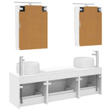 Bathroom Furniture Set 5 pcs White Engineered Wood and Glass 3406999