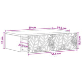 Wall-Mounted Side Table High Gloss White 59 x 34.5 x 17 cm 898829