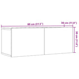 ZNTS TV Cabinets Wall-mounted 2 pcs Old Wood 80x30x30 cm 857015