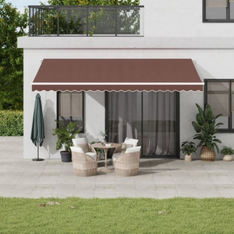 ZNTS Manual Retractable Awning Brown 500x350 cm 3215395