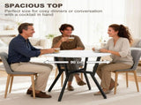 Dining Table, Round Kitchen Table with Black Legs for Living Room, Dining Room 90 x 76 cm, High T3398P423544