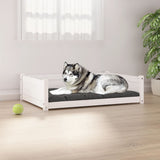 Dog Bed White 105.5x75.5x28 cm Solid Pine Wood 821463