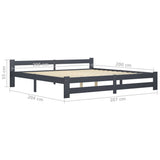 Bed Frame Dark Grey Solid pine wood, plywood Double Durable 322025