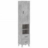 Highboard Concrete Grey 34.5x34x180 cm Engineered Wood 3200277
