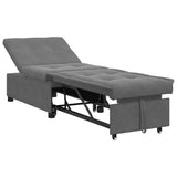 Sofa Bed Dark Grey 194 x 67 x 82 cm Microfiber 42008609