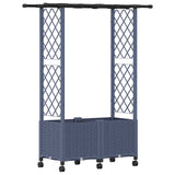 Raised Bed with Trellis and Roof Grey 124.5 x 40 x 142 cm PP 3423031