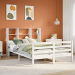 ZNTS Bookcase Bed without Mattress White 140x190 cm Solid Wood Pine 3321892