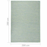 Outdoor Flatweave Rug 200x280 cm Turquoise 340805