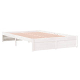 Bed Frame without Mattress White Solid Wood 120x200 cm 814945