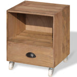 ZNTS Nightstand 2 pcs Brown Solid Wood 243162