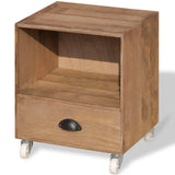 ZNTS Nightstand 2 pcs Brown Solid Wood 243162