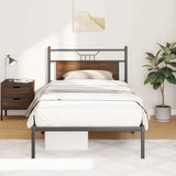 Bed Frame without Mattress Brown Oak 107x203 cm Engineered Wood 4106837