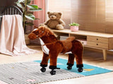 Plush Walking Horse Ride On Toy with Wheels and Realistic Sounds Rocking Horse for Girls Boys 2 T3398P422155