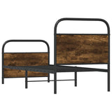 Bed Frame Without Mattress 75x190 cm Small Single Smoked Oak Engineered Wood 4100217