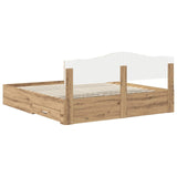 Bed Frame with Drawer Artisan Oak 180 x 200 cm Engineered Wood 3413167