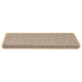 ZNTS Stair Mats Self-adhesive Sisal-Look 30 pcs 65x21x4 cm Light Beige 3365892