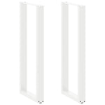 ZNTS Coffee Table Legs U-Shaped 2 pcs White 50x cm Steel 4013245