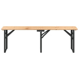 Beer Table Set Dark Green, Natural Wood Chinese Fir Wood, Metal 363113
