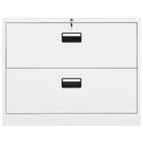 Filing Cabinet White Steel 90x46x72.5 cm Durable Filing Cabinet 336286