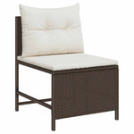 Garden Sofa Set 6 pcs Brown and cream Poly Rattan 4104701