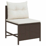 Garden Sofa Set 6 pcs Brown and cream Poly Rattan 4104701