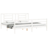 Bed Frame without Mattress White Super King Size Solid Wood 3194717