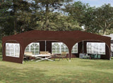 Pop-up Party Tent 575 x 288 x 245 cm Brown Oxford Fabric 42019896