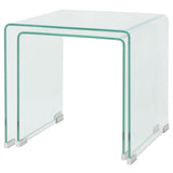 Two Piece Nesting Table Set Tempered Glass Clear 244191