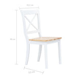 Dining Chairs 6 pcs White and Light Wood Solid Rubber Wood 277544