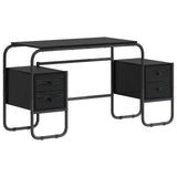 Desk with Storage Black Oak 145 x 50 x 75 cm 8008008