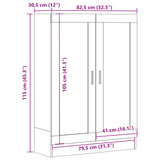 Book Cabinet Old Wood 82.5x30.5x115 cm Engineered Wood 856148