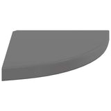 Floating Corner Shelves 2 pcs High Gloss Grey 35x35x3.8 cm MDF 323914