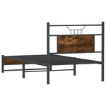 Bed Frame without Mattress Smoked Oak 80x200 cm Engineered Wood 4106899