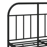 Bed Frame Black Steel Small Double Bed Frame Rectangular 353632